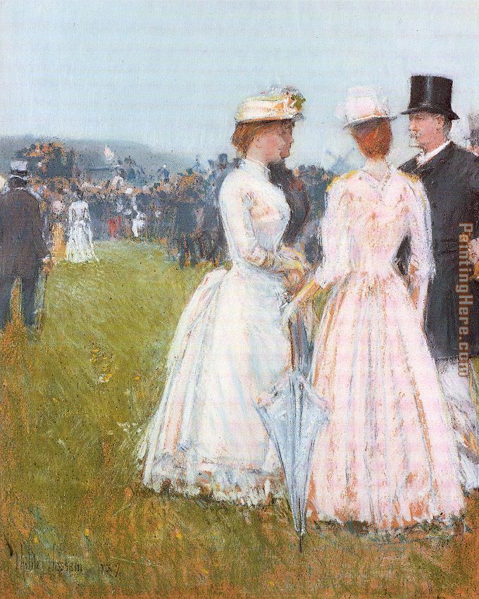At the Grand Prix in Paris painting - childe hassam At the Grand Prix in Paris art painting
